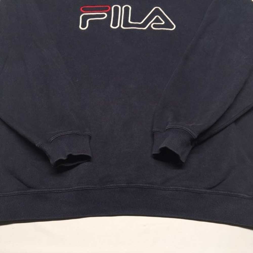 Vintage FILA Hoodie Mens XL Blue Pullover Sweatsh… - image 4