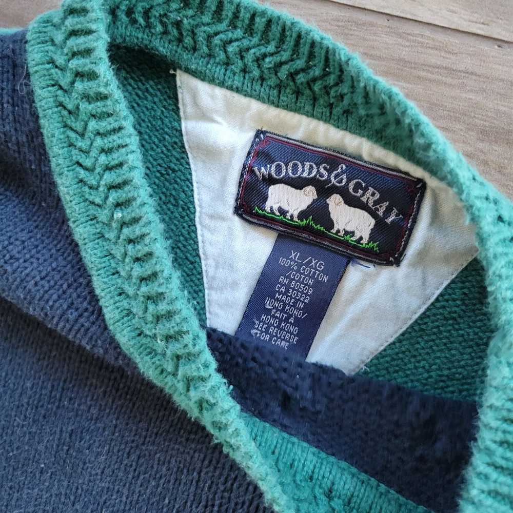 Vintage Color Block Knit Sweater USA American Fla… - image 4
