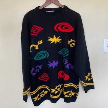 Vintage NY&CO Sweater Super Sick Red and Black Stitched Logo