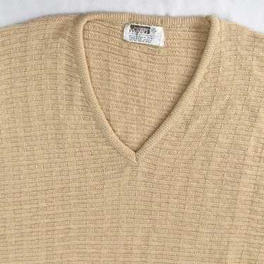 Vintage Montgomery Ward Sweater Vest Mens XL Biege - image 1
