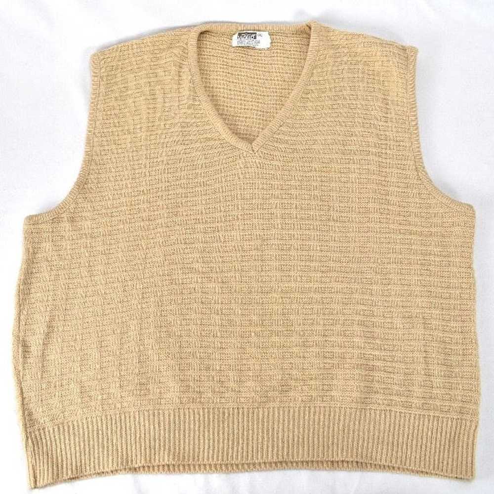 Vintage Montgomery Ward Sweater Vest Mens XL Biege - image 2