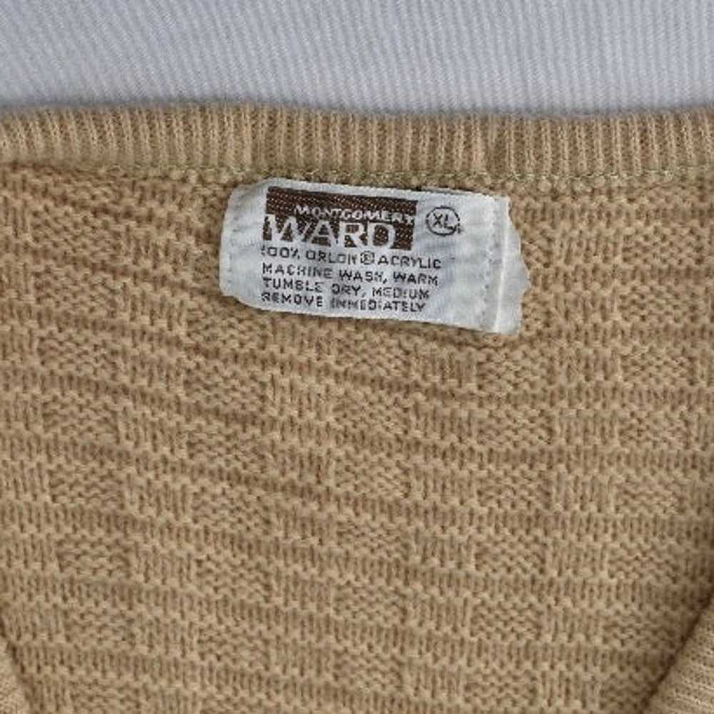 Vintage Montgomery Ward Sweater Vest Mens XL Biege - image 4