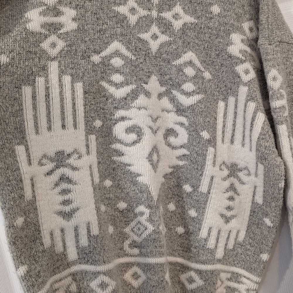 Vintage Tribal Design Oversized Chunky Sweater XL - image 3