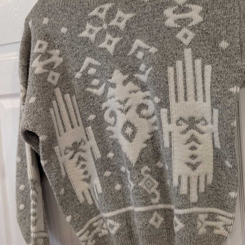 Vintage Tribal Design Oversized Chunky Sweater XL - image 4