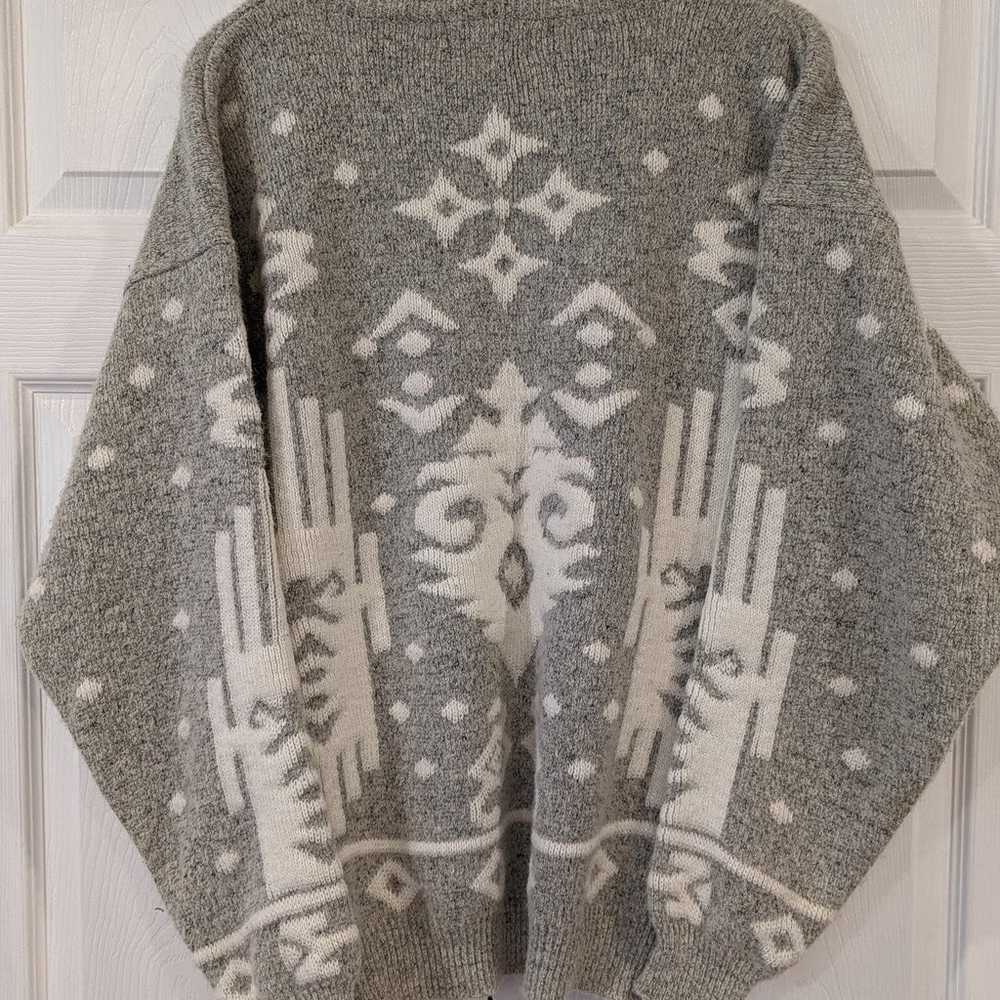 Vintage Tribal Design Oversized Chunky Sweater XL - image 6