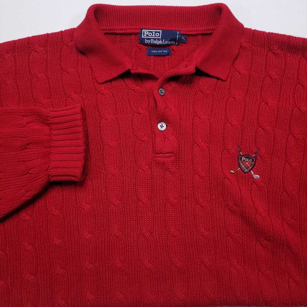 Vintage Polo Ralph Lauren Chuncky Cable Knit Golf… - image 1