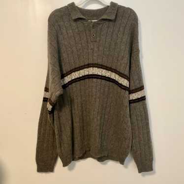 Vintage Woolrich Henley Fishermans Sweater Wool Bl