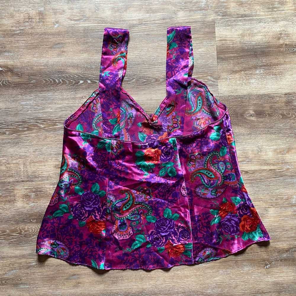 Vintage 90s Kathryn Satin Paisley Camisole - image 5