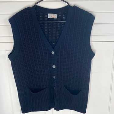Vintage Dotty Mann of Cleveland Black Sweater Vest - image 1