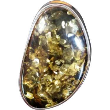 14,1g Big Bold Green Baltic Amber Ring - image 1
