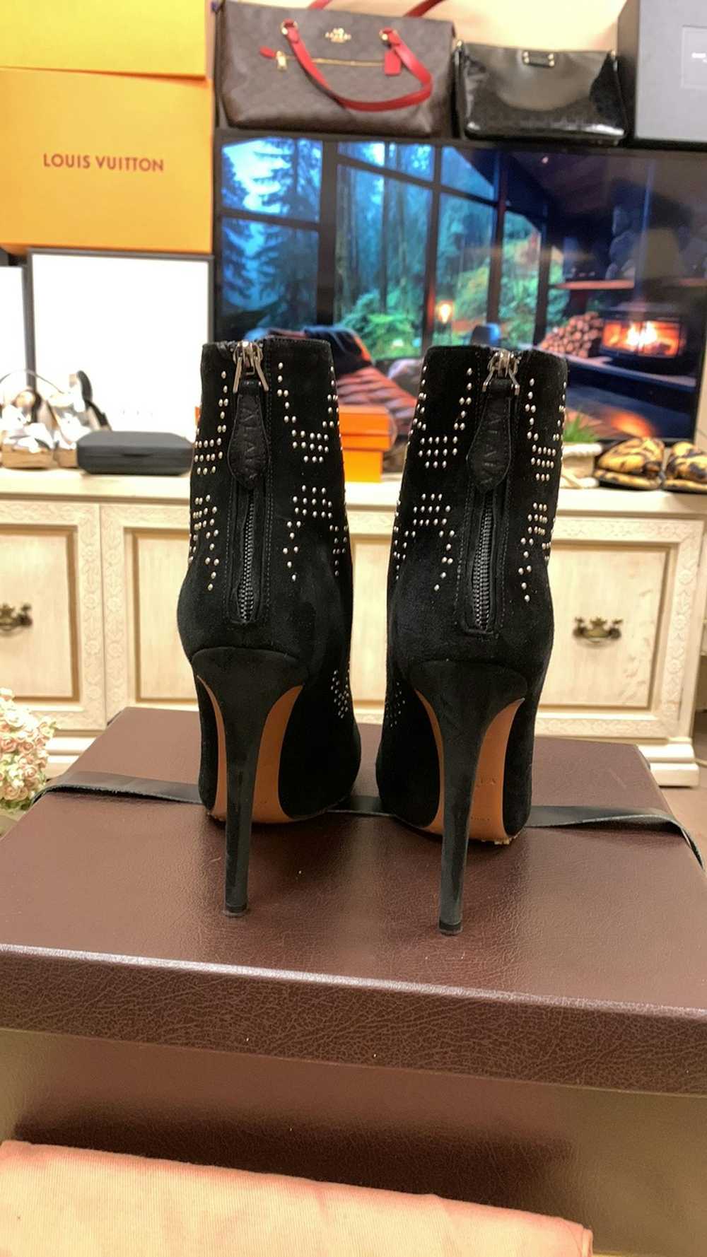 Alaia Alaïa Black Suede Round-Toes/Studded Accent… - image 6