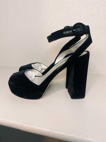Prada Velvet Black Prada Heels - image 1
