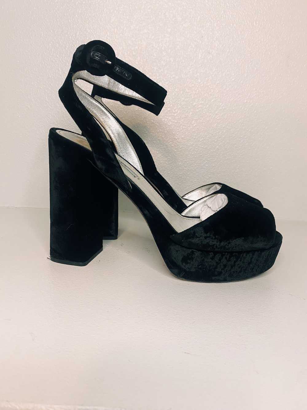 Prada Velvet Black Prada Heels - image 3