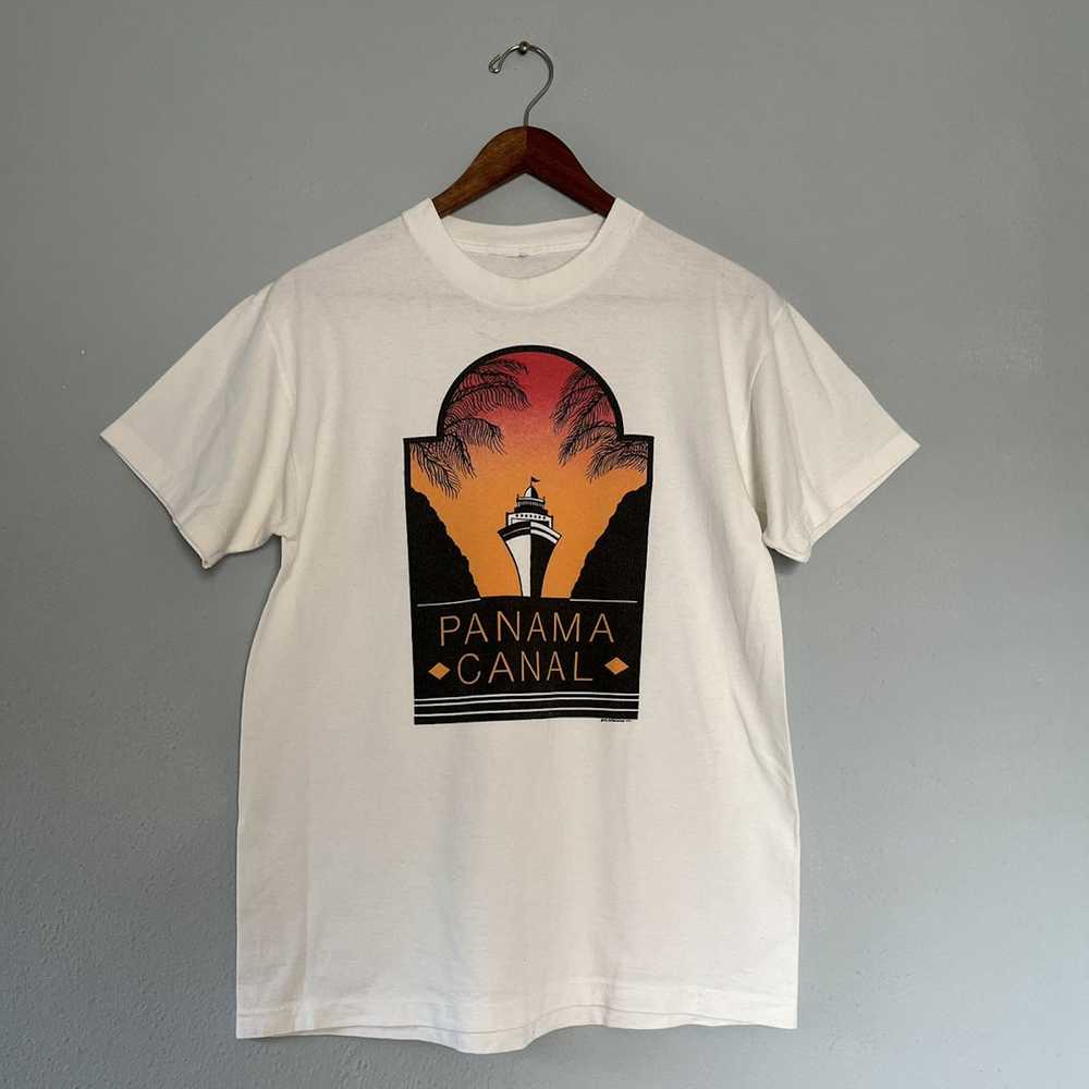 Made In Usa × Tee Shirt × Vintage 90s Panama Cana… - image 2