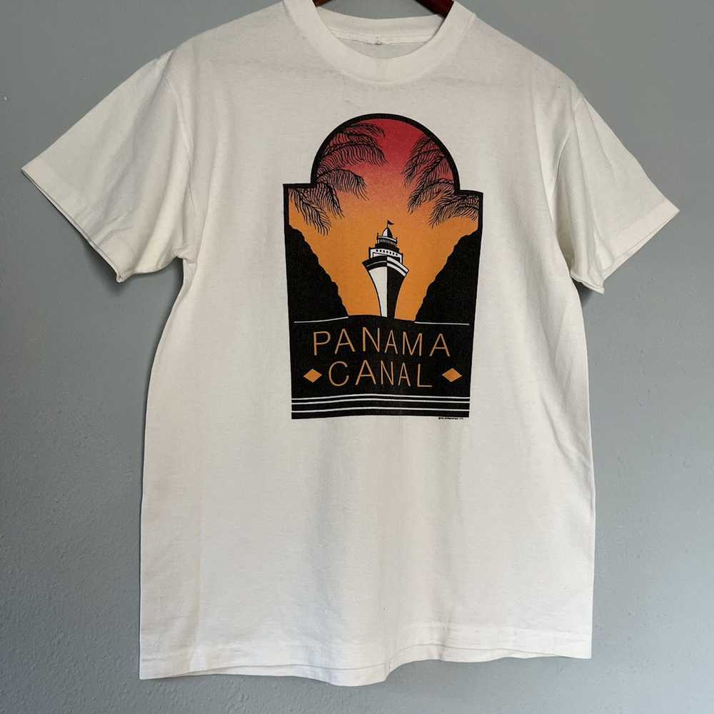 Made In Usa × Tee Shirt × Vintage 90s Panama Cana… - image 4