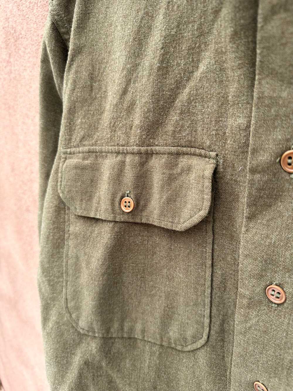Drab Green WWII Wool U.S. Army Shirt - image 2