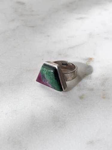 Modernist Ruby Zoisite Ring