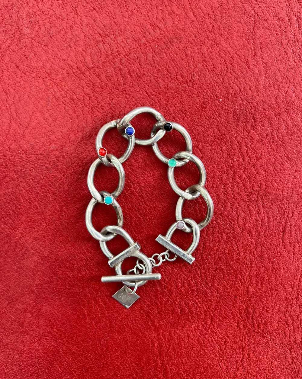 Vintage Taxco Stone Chain Bracelet - image 4