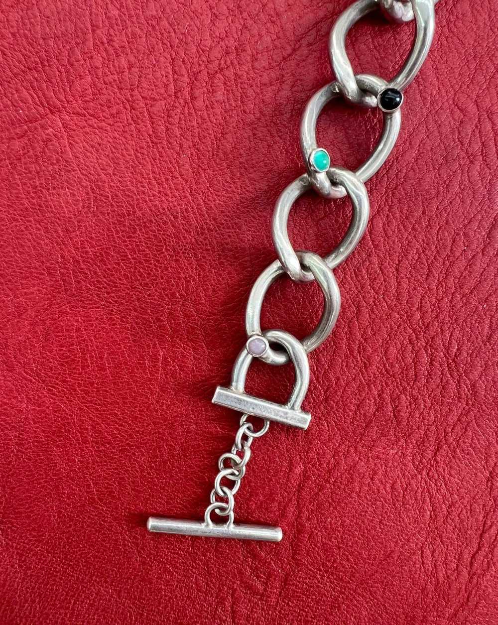 Vintage Taxco Stone Chain Bracelet - image 7