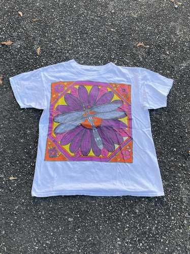Vintage VTG 90s Dragonfly Multicolored Abstract Ar