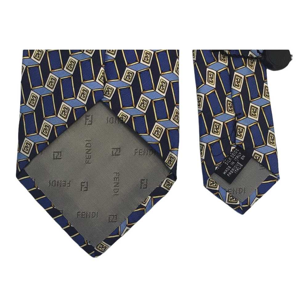 Fendi FENDI Blue Geometric Monogrammed Tie Silk I… - image 8