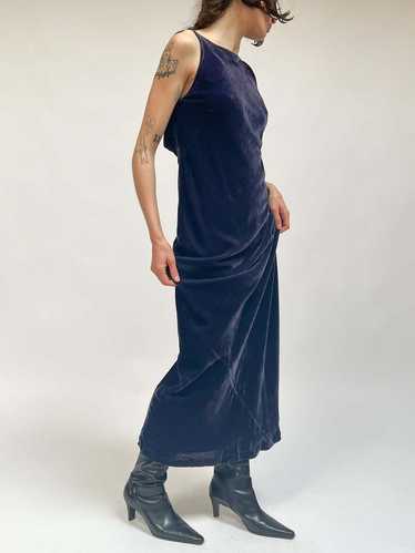 Vintage Silk Velvet Dress - Lavender