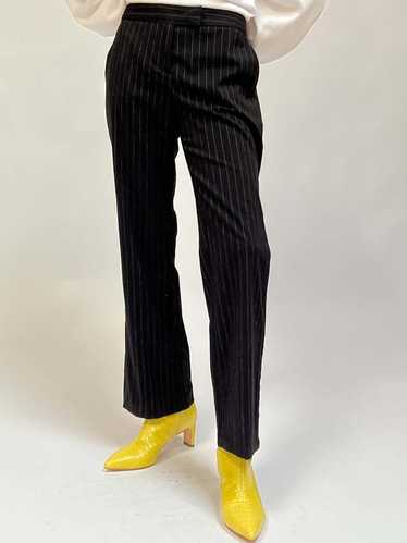 Vintage Y2K Pinstripe Trousers - Black