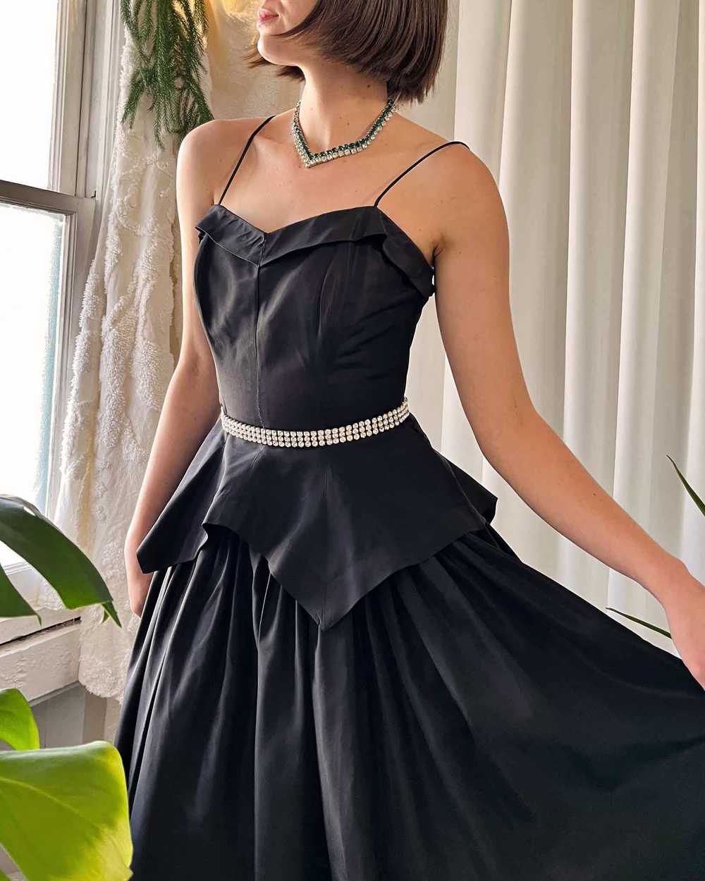 40s Black Peplum Gown - image 2