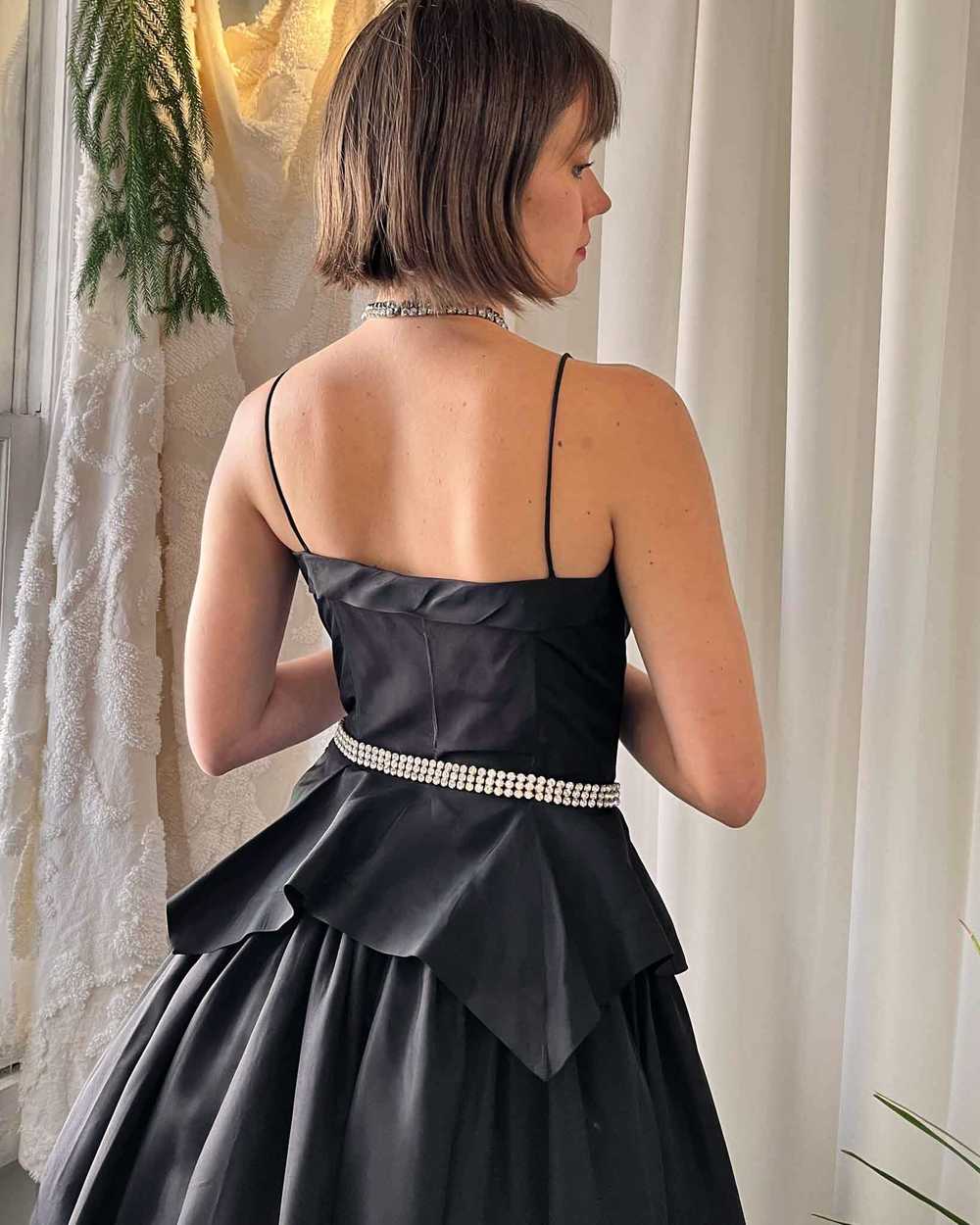 40s Black Peplum Gown - image 5