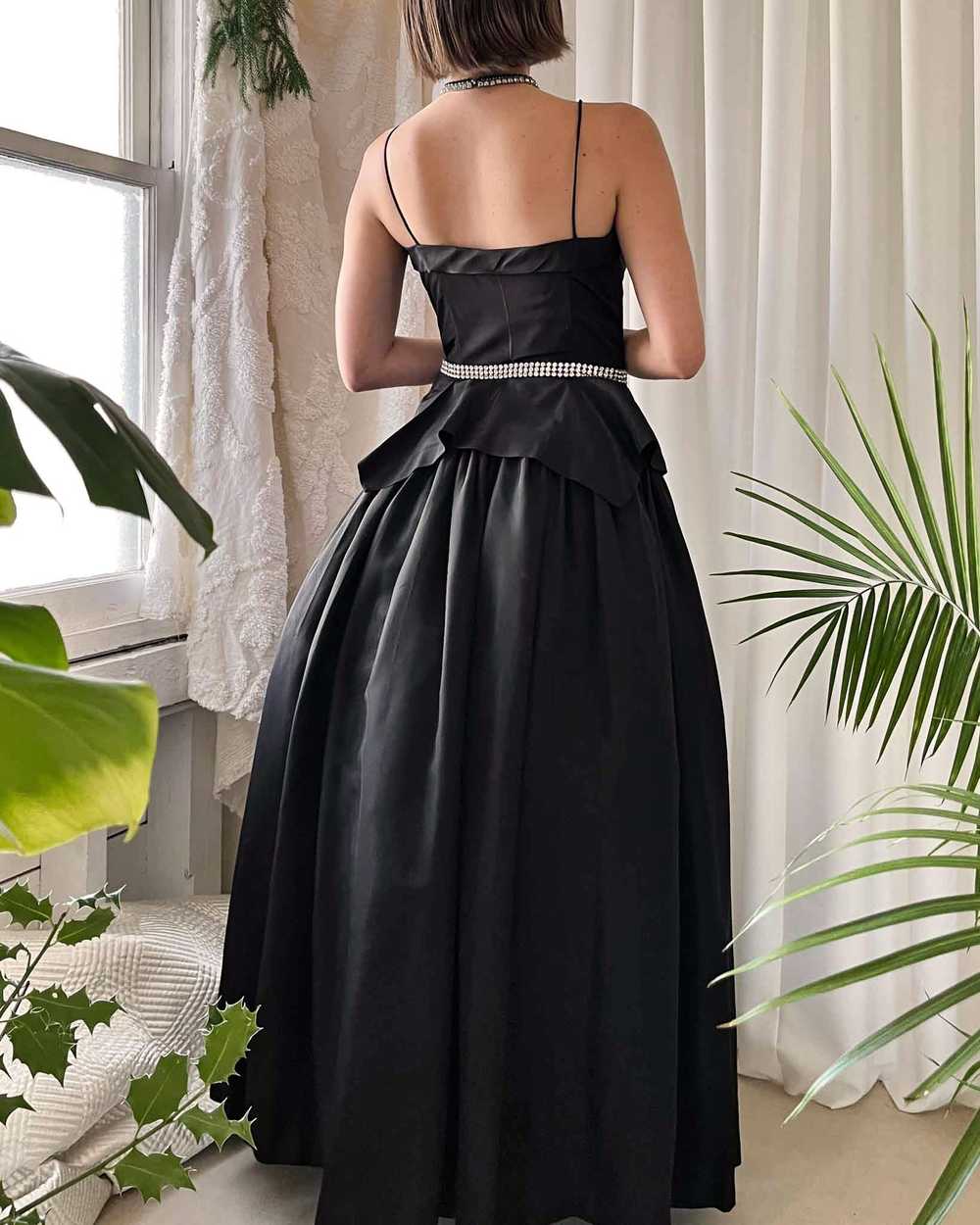 40s Black Peplum Gown - image 6
