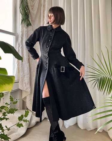 Brown Princess Wool Coat Women, Winter Coat, 1950s Inspired Fitted