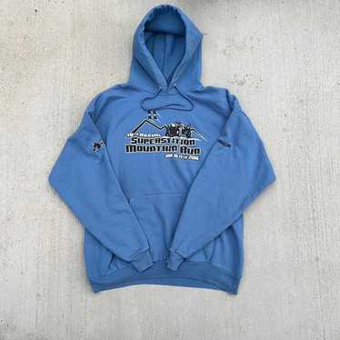 Beautiful blue graphic hoodie with front and arm … - image 1