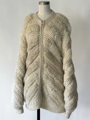 70s chunky knit shaggy jacket