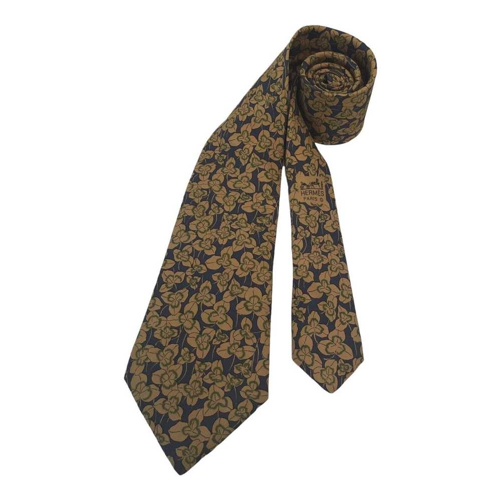 Hermes HERMES PARIS Yellow Flower Tie Silk France… - image 2