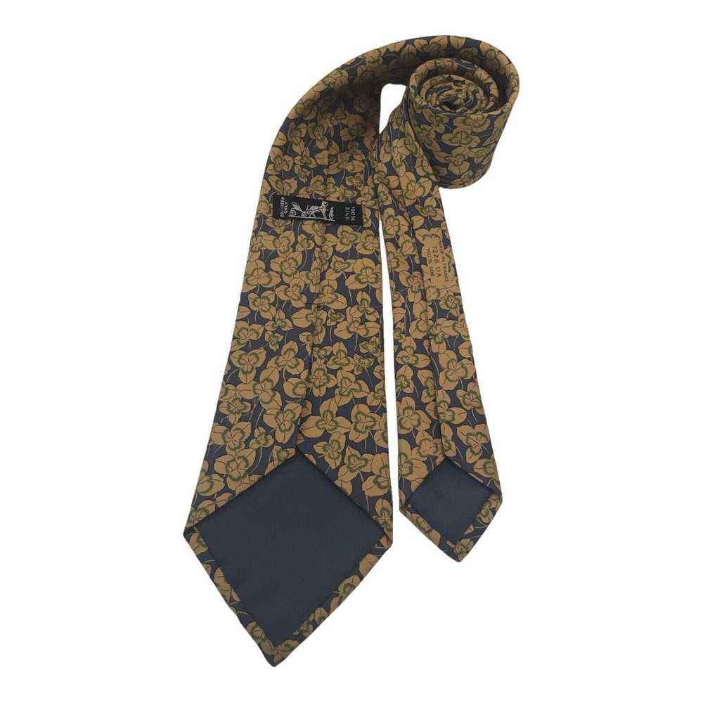 Hermes HERMES PARIS Yellow Flower Tie Silk France… - image 3