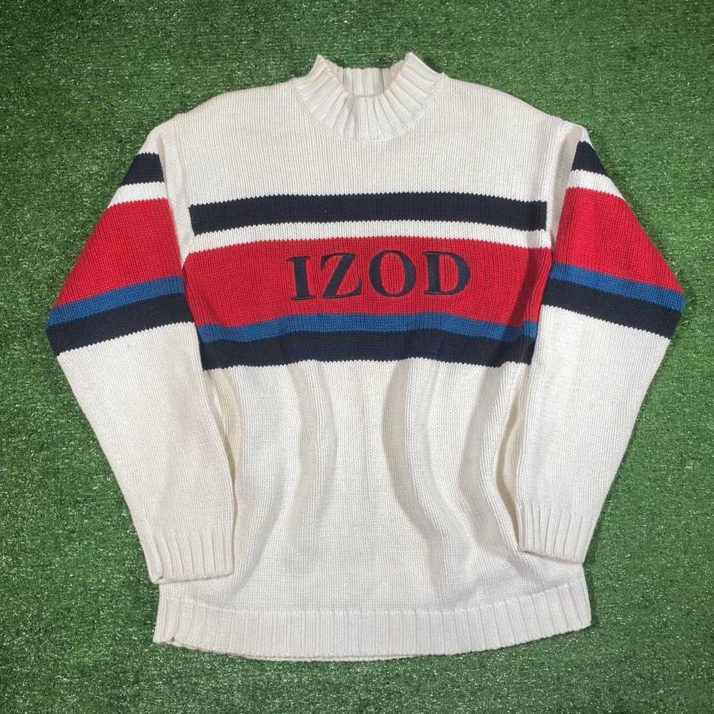 Izod Vintage 90s izod cream knit sweater - image 1