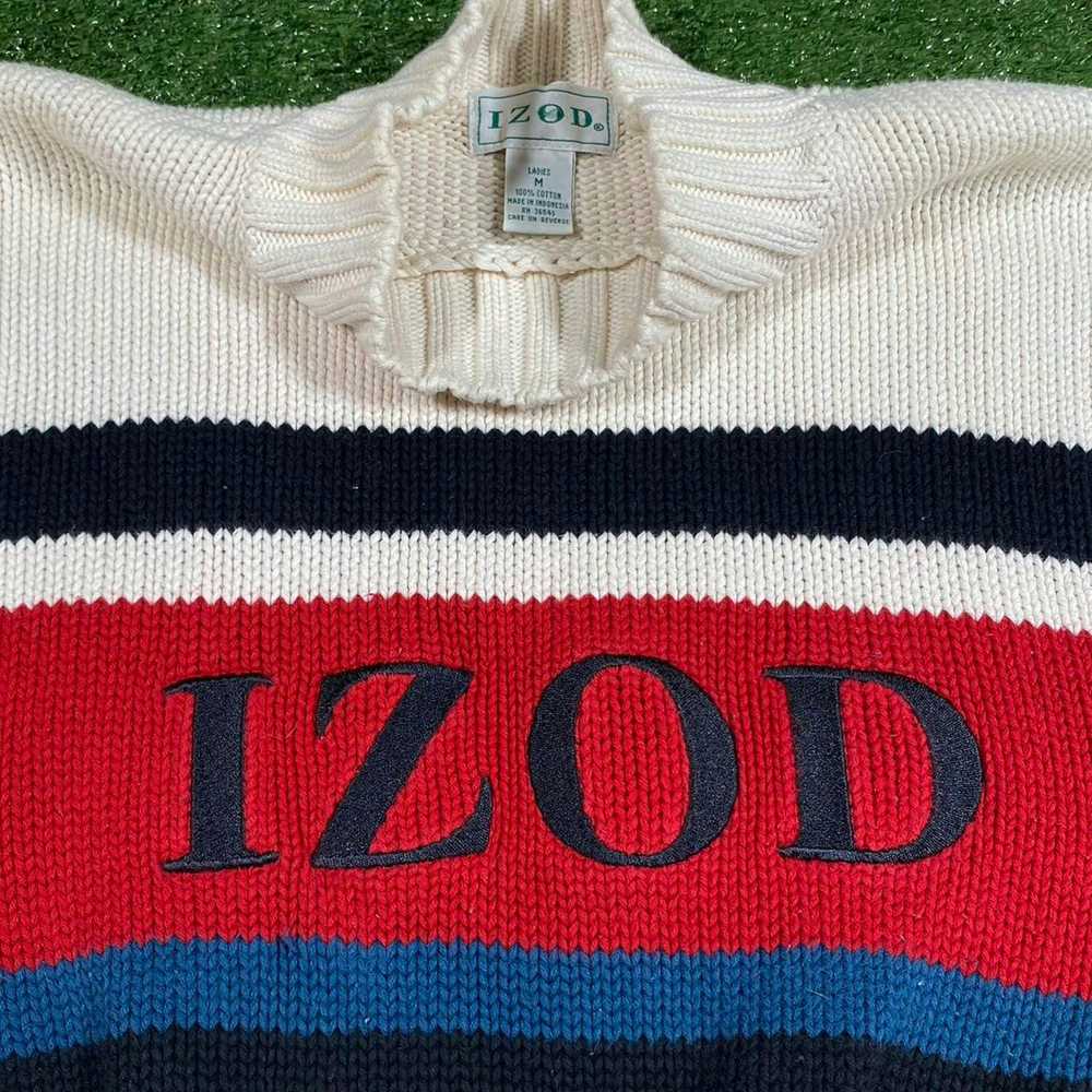 Izod Vintage 90s izod cream knit sweater - image 3