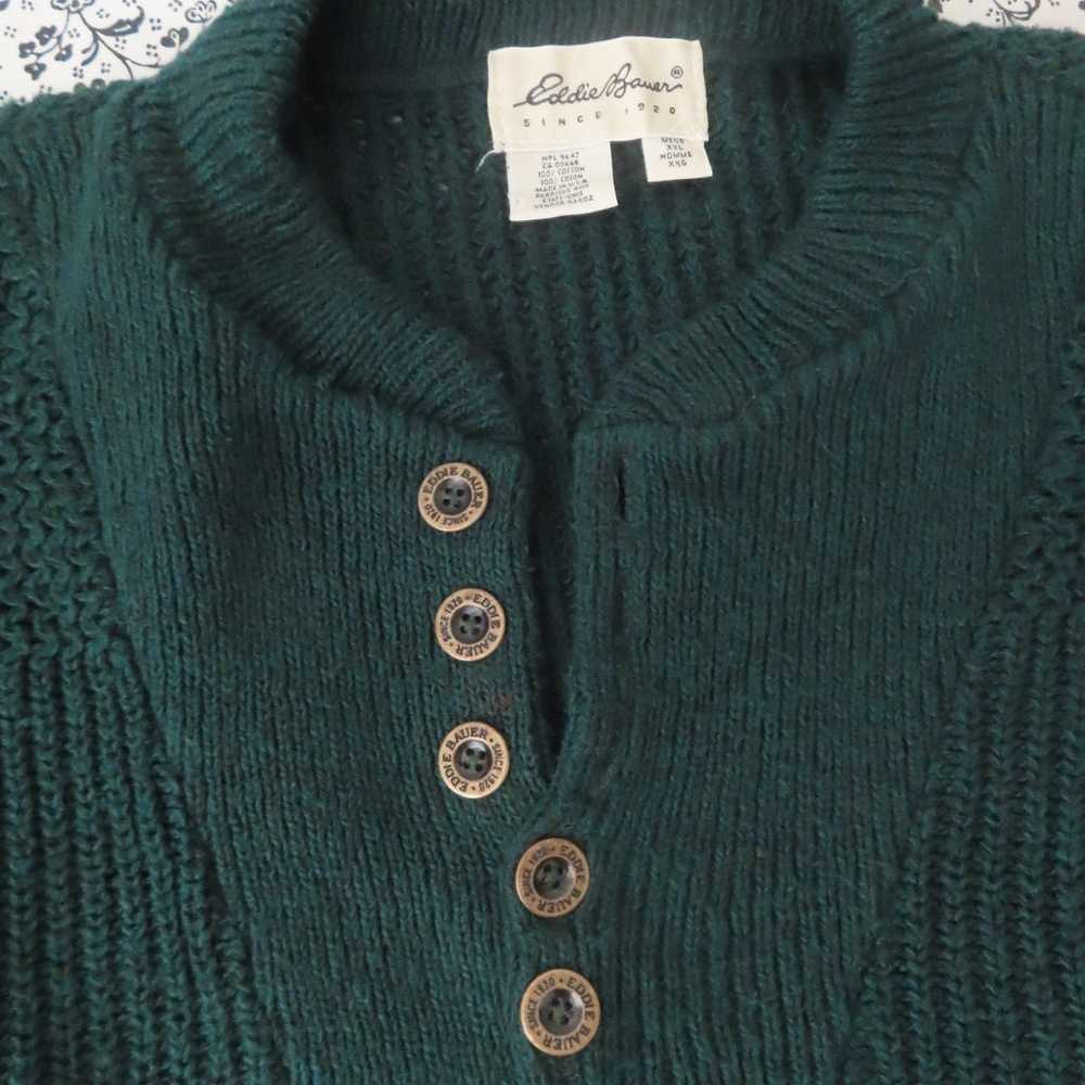 Vintage Eddie Bauer Sweater Pullover button up 2X… - image 2