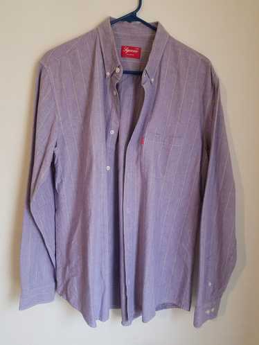 Authentic Supreme Pink Denim Button Down Shirt size XL From 2013