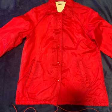 Vintage Sears Red Windbreaker Jacket Size Small /… - image 1