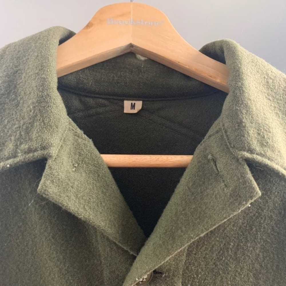 Vintage forest green wool button up - image 2