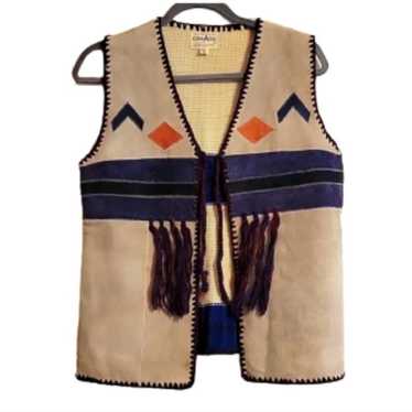 Collage womens Vintage leather vest size Medium