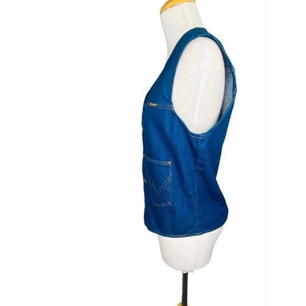 Vintage 70s Wrangler Denim Vest with Large Honda … - image 4