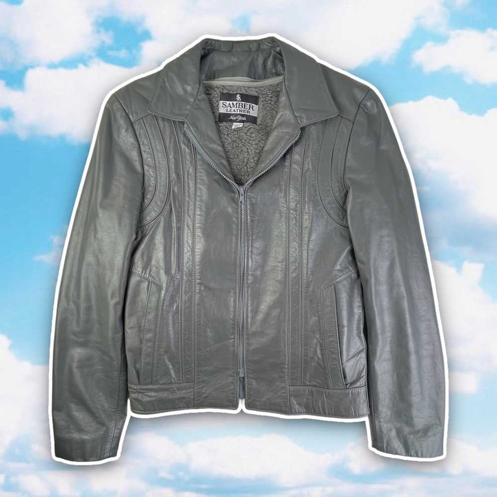 SAMBER LEATHER Vintage Authentic Leather Jacket B… - image 1