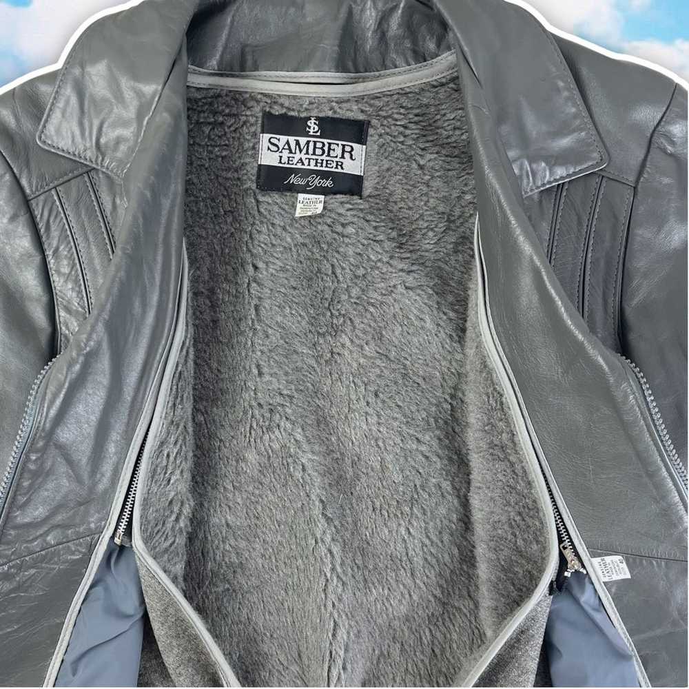 SAMBER LEATHER Vintage Authentic Leather Jacket B… - image 5