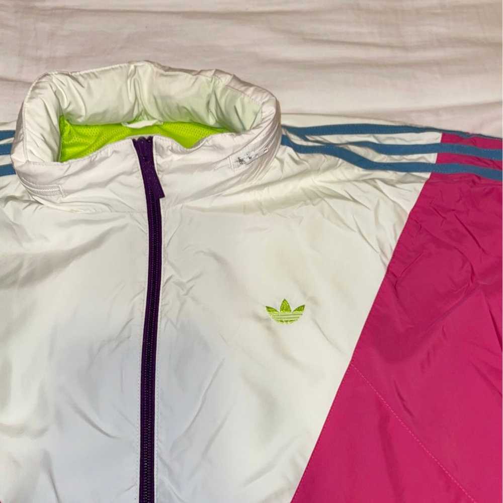 Adidas Retro Windbreaker Jacket multicolored mens… - image 2