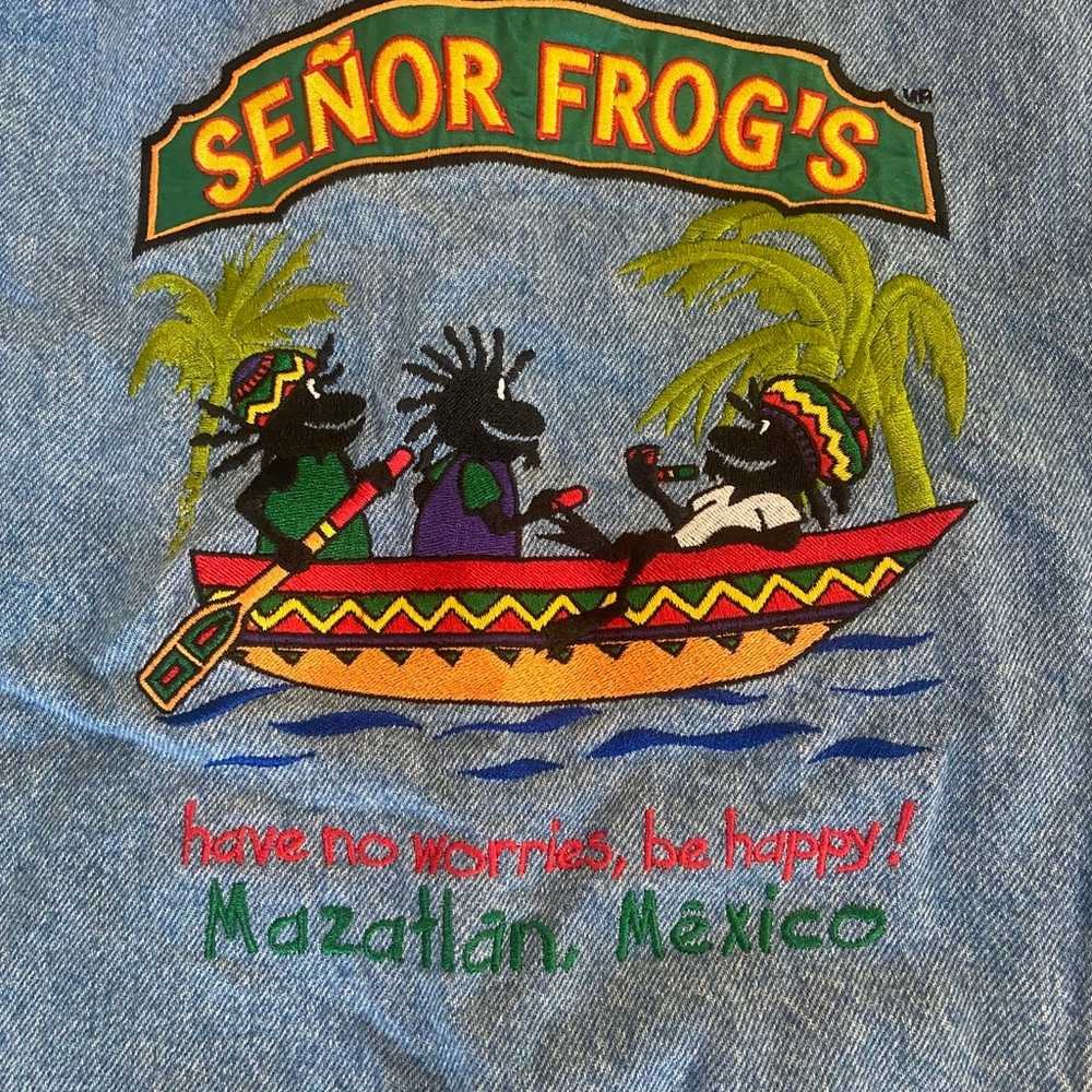 Vintage Senior Frogs Denim Vest - image 6