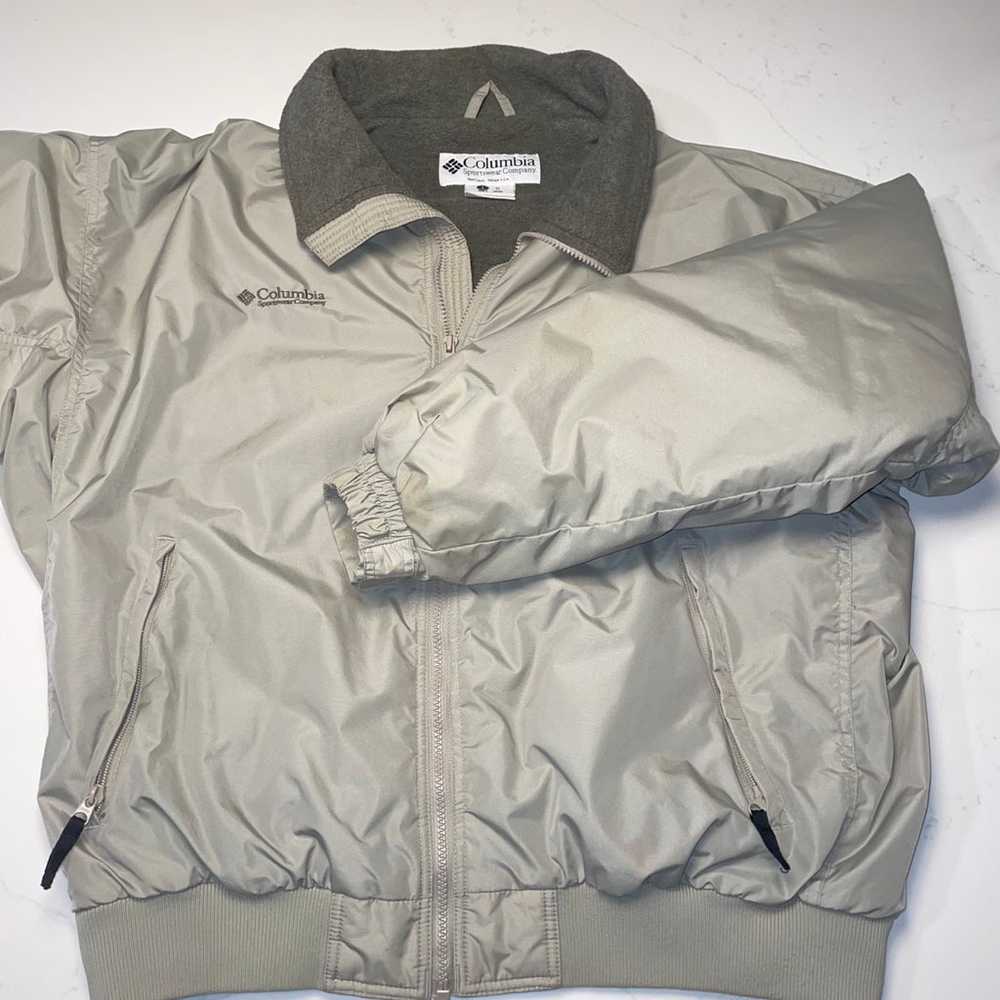 VTG PUFFER COLUMBIA LARGE, like new tan and gray … - image 3