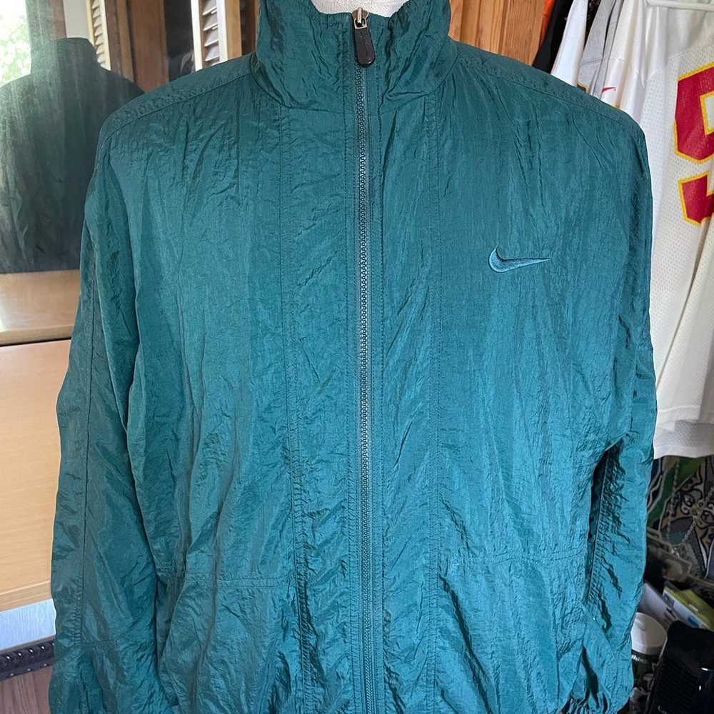 NIKE Men's Vintage 90's Jacket Big Swoosh Green X… - image 1