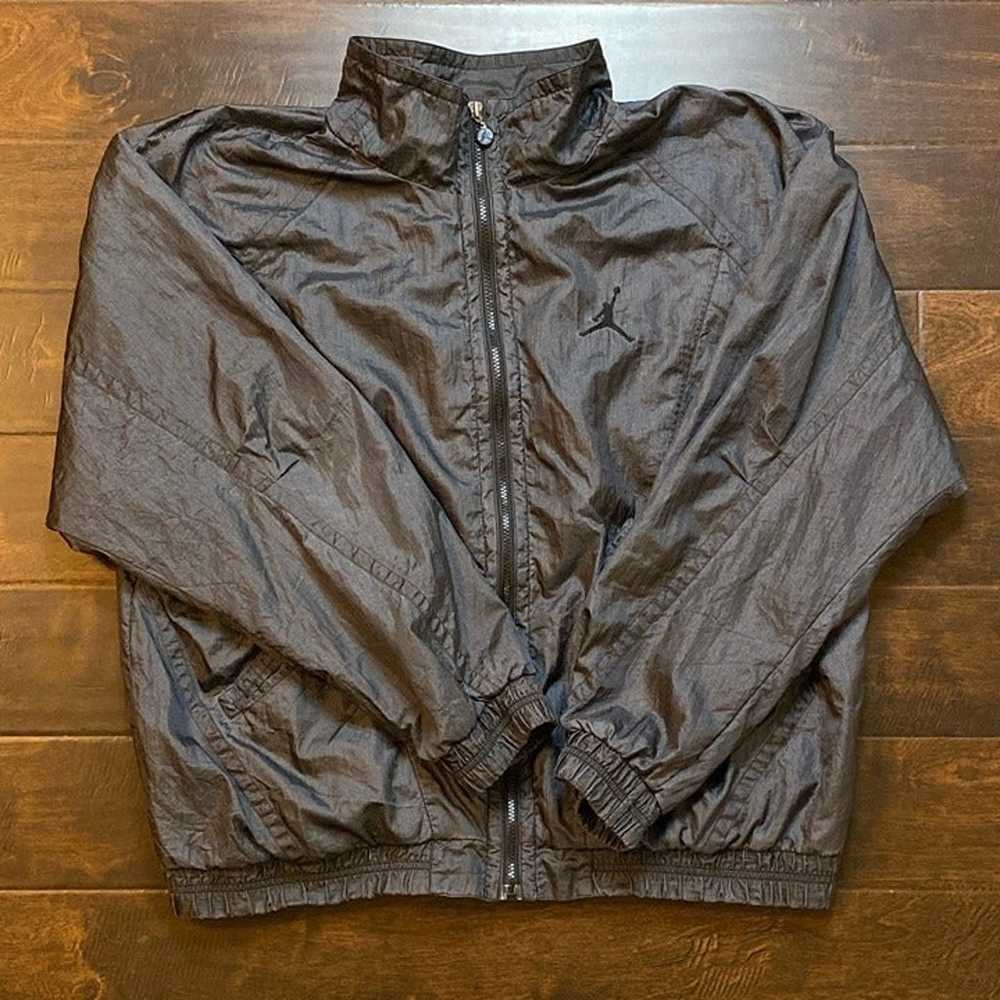 Mens Vintage Gray Jordan Windbreaker Jacket Size … - image 1